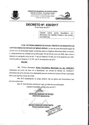 Decreto Executivo Nº 36/2017