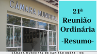 21ª Reunião Ordinária da Câmara Municipal 2019