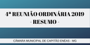 4ª Reunião Ordinária da Câmara Municipal - Resumo