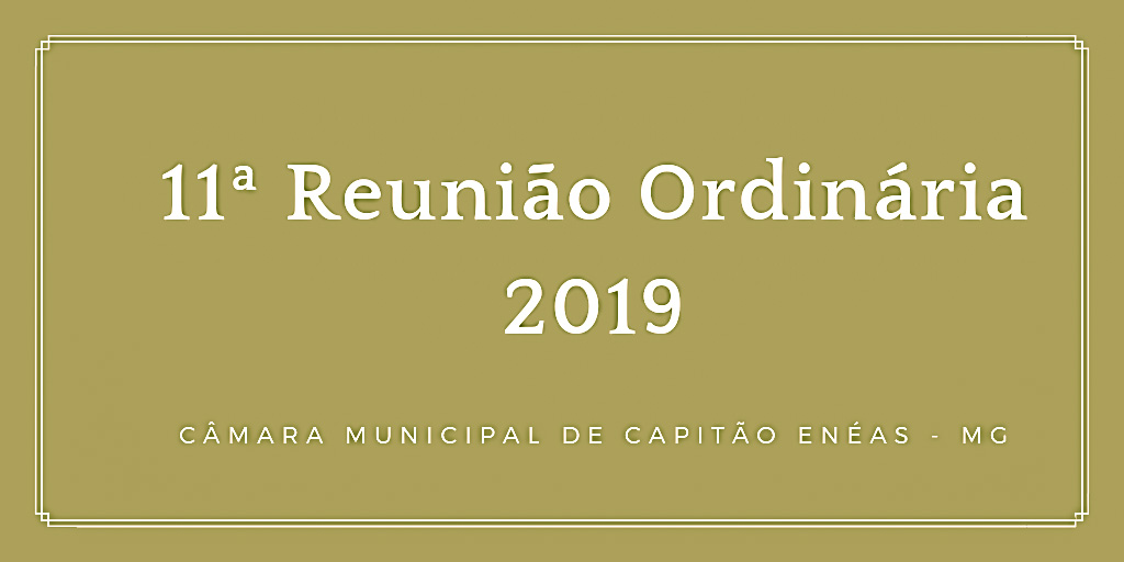  Pontos Altos da Décima Primeira Reunião Ordinária da Câmara Municipal - 2019 
