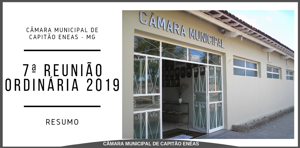 Pontos Altos da sétima Reunião Ordinária da Câmara Municipal - 2019 