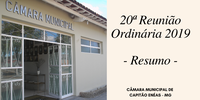 Vigésima Reunião Ordinária da Câmara Municipal 2019